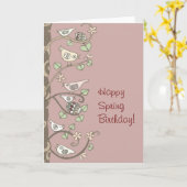 Oekraïense volkskunst lente verjaardag kaart (Gele Bloem)