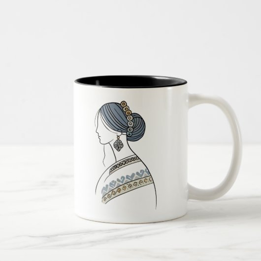 Oekraïense volkskunst tweetonige Mok | Elegante li (Rechts)