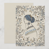 Oekraïense volkskunst vakantie Kaart – Floral Desi (Voorkant / Achterkant)