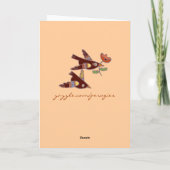 Oekraïense volkskunst vogels voor Baba Kaart (Achterkant)