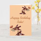 Oekraïense volkskunst vogels voor Baba Kaart (Gele Bloem)