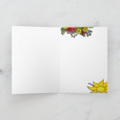 Oekraïense volkskunst zon gelukkige verjaardag kaart (Binnen)