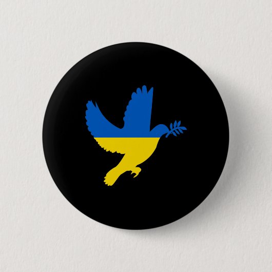 Oekraïense Vredesduif Ronde Button 5,7 Cm (Voorkant)