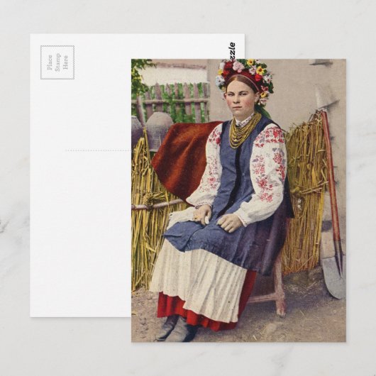 Oekraïense vrouw Briefkaart (Voorkant / Achterkant)