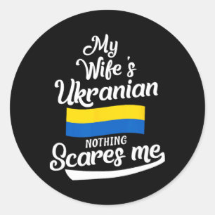 Oekraïense vrouw Oekraïne echtgenoot jubileum brui Ronde Sticker