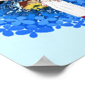 Oekraïense vrouw, Stork en bloemen Poster (Hoek)