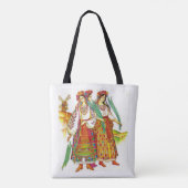 Oekraïense vrouwen in Kievan Dress Canvas tas (Achterkant)