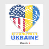Oekraïense VS - American Flag Heart Support Car Sticker (Vel)