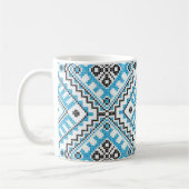 Oekraïense Vyshyvanka Blue Geometric Embroidery Mo Koffiemok (Links)