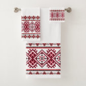 Oekraïense Vyshyvanka ontwerp badhanddoek set Bad Handdoek (Insitu)