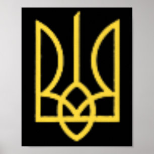 Oekraïense Wapen Drietand Oekraïne Tryzub Symbool Poster