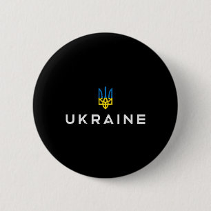 Oekraïense Wapen Embleem Oekraïense Drietand Tryzu Ronde Button 5,7 Cm