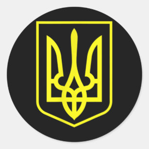 Oekraïense wapenschild lak grafisch zelensky T-shi Ronde Sticker