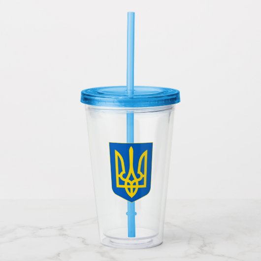 Oekraïense wapenstilstand acryl drinkbeker (Voorkant)