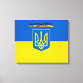 Oekraïense wapenvlaggenstaat canvas afdruk (Voorkant)