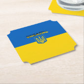 Oekraïense wapenvlaggenstaat kartonnen onderzetters (Gekanteld)
