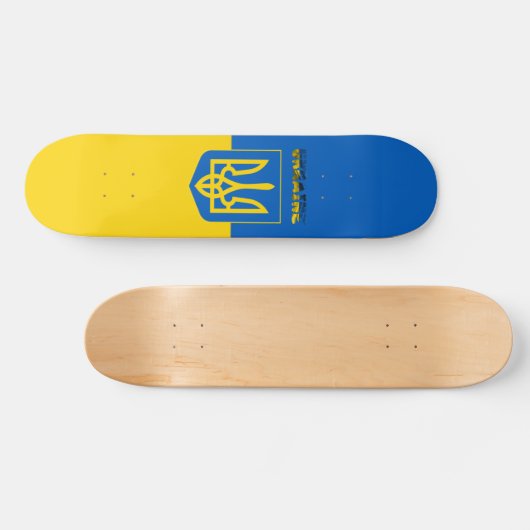 Oekraïense wapenvlaggenstaat persoonlijk skateboard (Horizontaal)