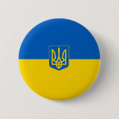 Oekraïense wapenvlaggenstaat ronde button 5,7 cm (Voorkant)
