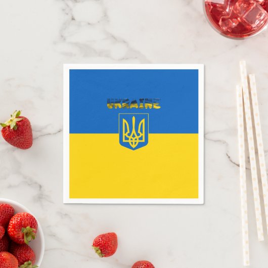 Oekraïense wapenvlaggenstaat servet (Insitu)