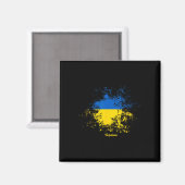 Oekraïense Waterverf Vlag Magneet (Voorkant / Achterkant)