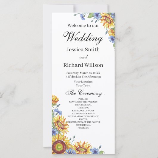 Oekraïense Waterverf Wedding Programme (Voorkant)