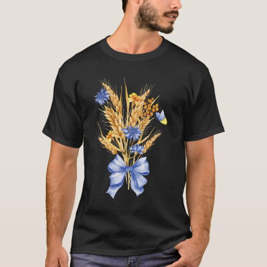 Oekraïense Wheat Wildbloemen Bouquet Oekraïense vl T-shirt (Voorkant)