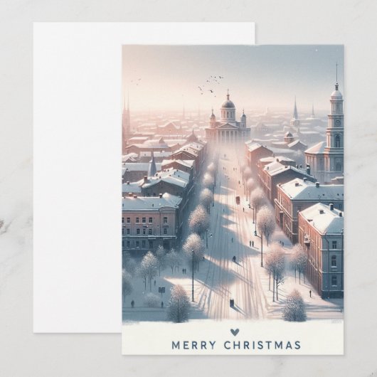 Oekraïense Winter Wonderland - Waterverf Feestdagenkaart (Voorkant / Achterkant)