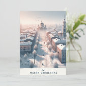 Oekraïense Winterwonderland - Waterverf Feestdagenkaart (Staand voorkant)