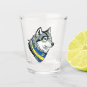 Oekraïense Wolf Symbool, Sterk, Trots Schot Glas (Voorkant)