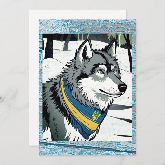 Oekraïense wolf symbool, sterke, trotse Oekraïne k Feestdagenkaart (Voorkant / Achterkant)