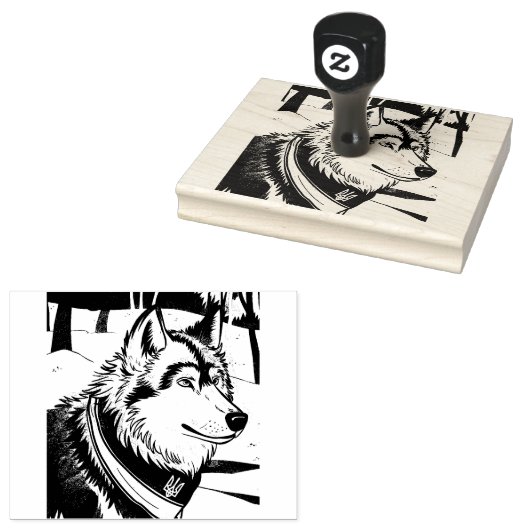 Oekraïense wolf symbool, sterke, trotse Oekraïne k Rubberstempel (Gestempeld)