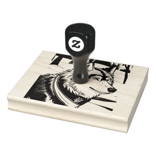 Oekraïense wolf symbool, sterke, trotse Oekraïne k Rubberstempel (Stempel)