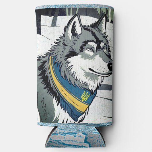 Oekraïense wolf symbool, sterke, trotse Oekraïne k Seltzer Blikjeskoeler (Voorkant)