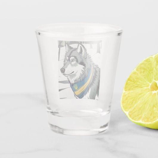 Oekraïense wolf symbool, sterke, trotse Oekraïne k Shot Glas (Achterkant)