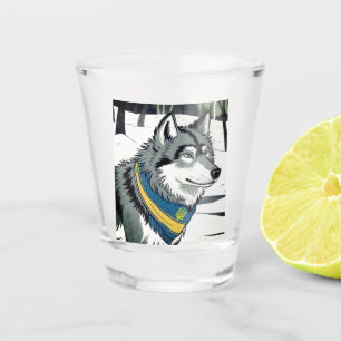 Oekraïense wolf symbool, sterke, trotse Oekraïne k Shot Glas