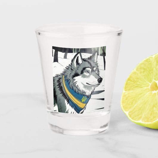 Oekraïense wolf symbool, sterke, trotse Oekraïne k Shot Glas (Voorkant)