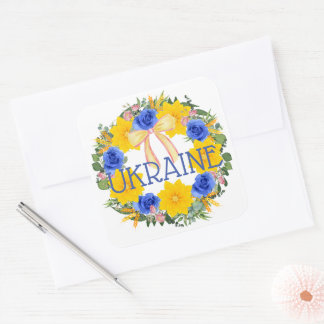 Oekraïense Wreater Flowers Faith Hope Vierkante Sticker