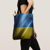 Oekraïense zijdevlag tote bag (Dichtbij)