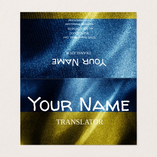 Oekraïense zijdevlag visitekaartje (Buitenkant ongevouwen)