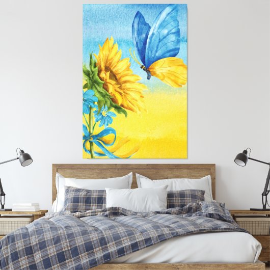 oekraïense zonnebloem canvas afdruk (Insitu (Slaapkamer))