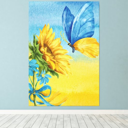 oekraïense zonnebloem canvas afdruk (Insitu (Houten vloer))