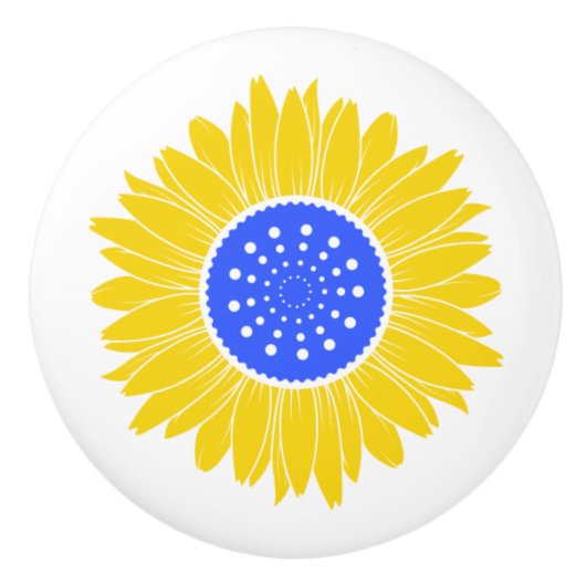 Oekraïense Zonnebloem Keramische Knop (Voorkant)