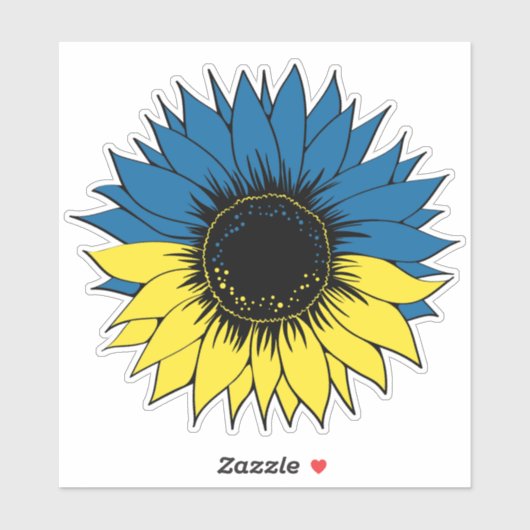 Oekraïense zonnebloem sticker (Vel)