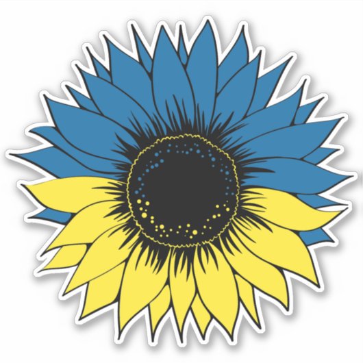 Oekraïense zonnebloem sticker (Voorkant)