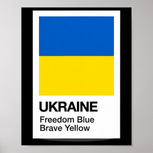 Oekraïne 2023 Oekraïense vlag kleuren vrijheid bla Poster