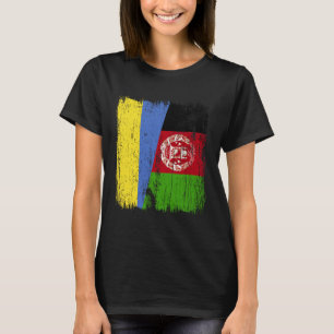 Oekraïne Afghanistan Half Vlag Oekraïens Afghaans T-shirt