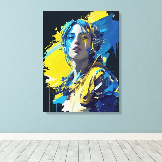 "Oekraïne" Alarm. Weep. Pijn. Canvas Afdruk (Insitu (Houten vloer))