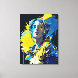 "Oekraïne" Alarm. Weep. Pijn. Canvas Afdruk