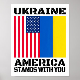 Oekraïne Amerika Staat Achter Jou Amerikaanse Steu Poster