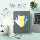 Oekraïne Amerikaanse vlag Heart Sticker (iPad Cover)